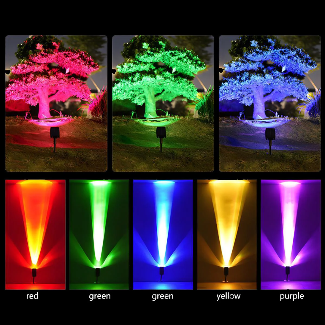 RayTuner | Waterproof LED Solar Multi-Zoom Spot Light Landscape Lighting RGB