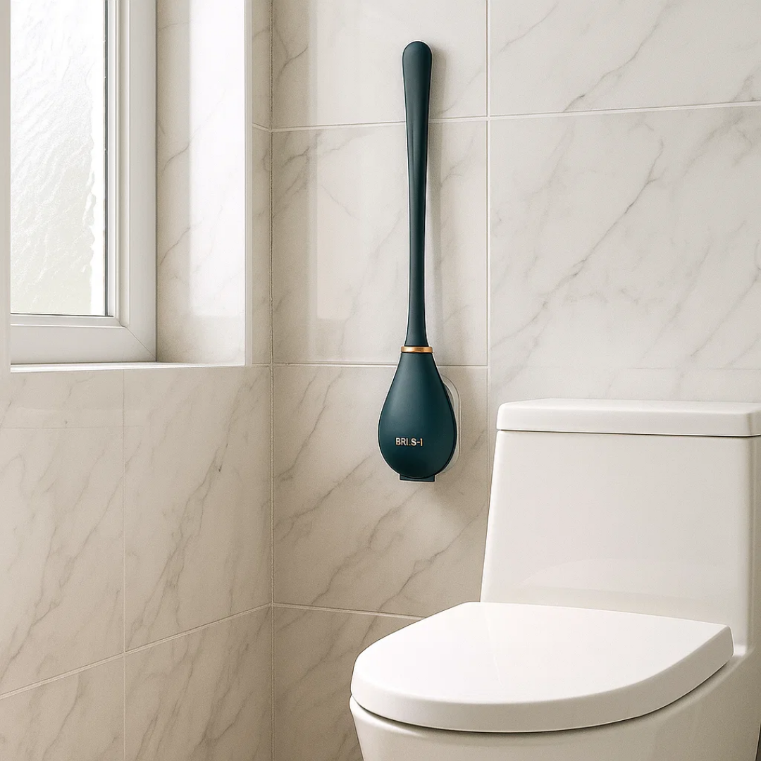 PureBrush | Elegant Toilet Brush with Antibacterial Silicone Head