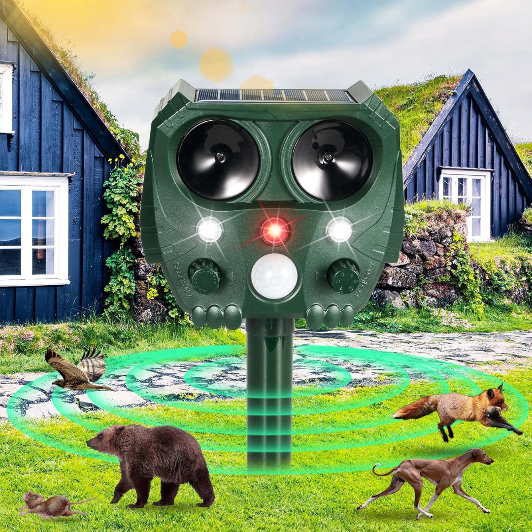 UltraSonic | Repellent Ultrasonic and Noise Sonar Deterrent for Cat, Fox, Rat, Squirrel and Dog