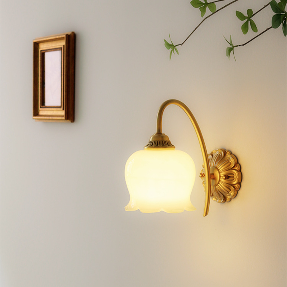 BlossomGlow | Elegant Copper Wall Light