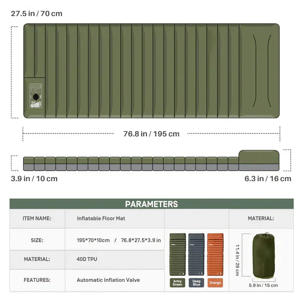TrekRest | Portable Air Mattress with Foot Pump & Outdoor Comfort