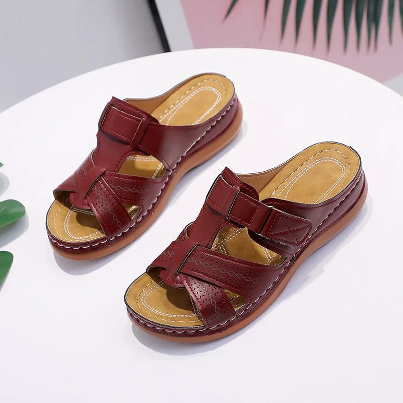 Evelyn | Orthopedic Leather Sandals with Strap Restraint