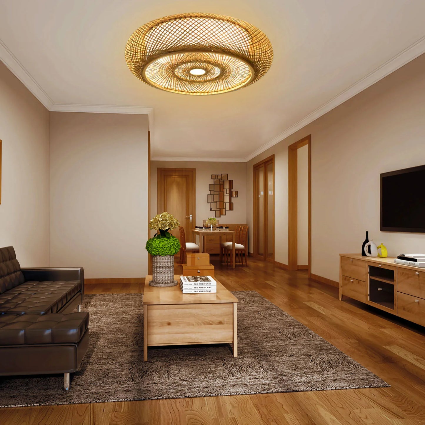 AuraBamboo | Natural Bamboo Ceiling Lamp
