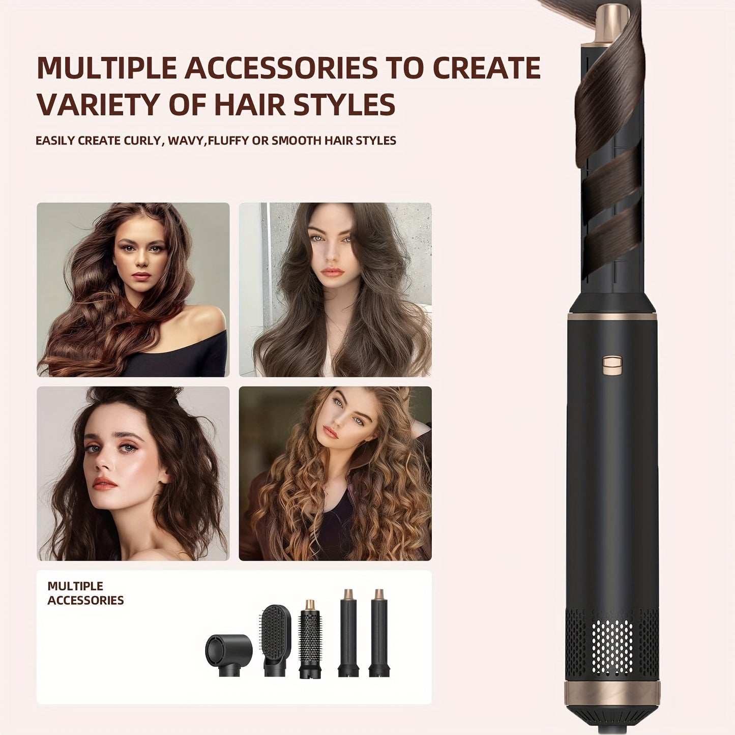 GlamWrap | 5-in-1 Hair Styler – Drying, Curling & Straightening Tool