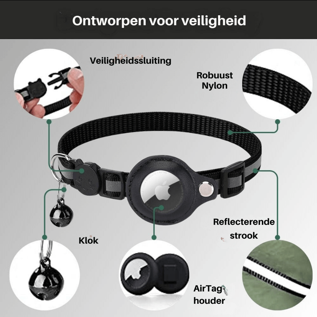 TrackTail | Cat collar with GPS tracker mount & safety clasp