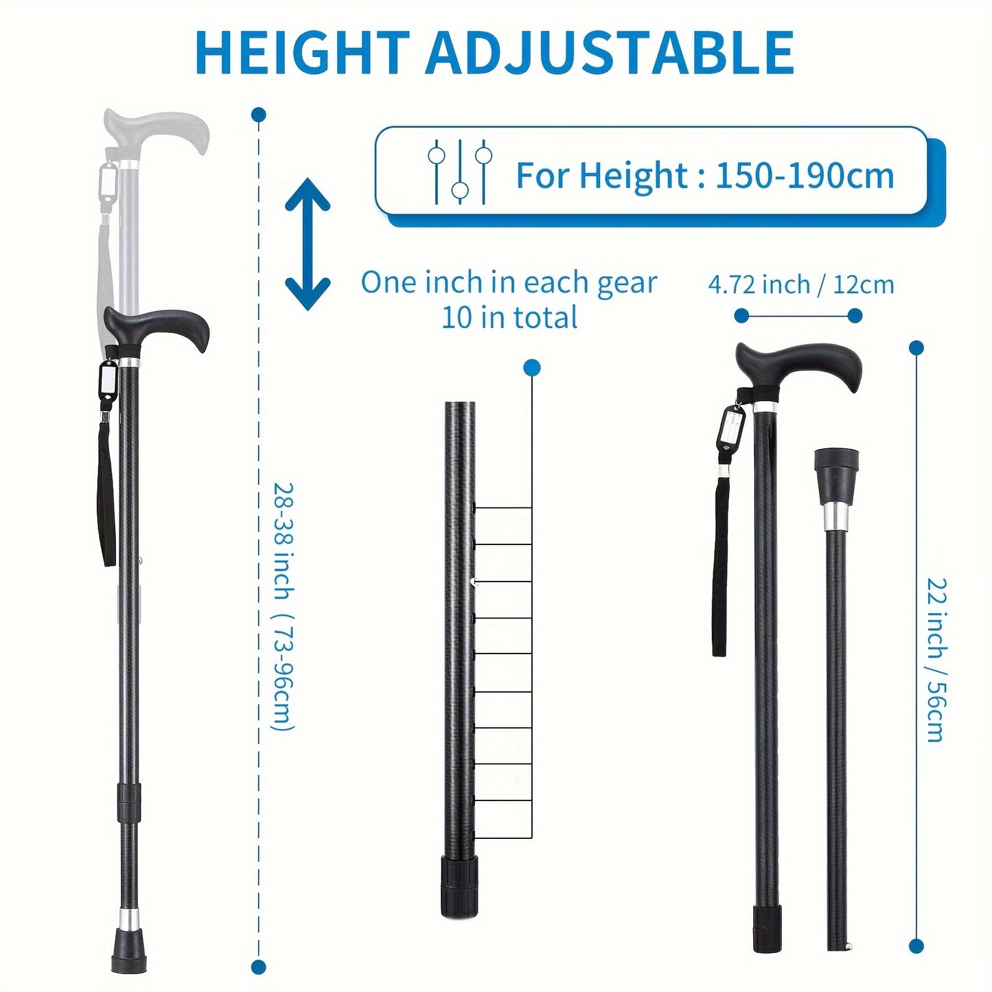 CarbonGlide | Carbon Walking Stick – Ultra-Lightweight & Height Adjustable