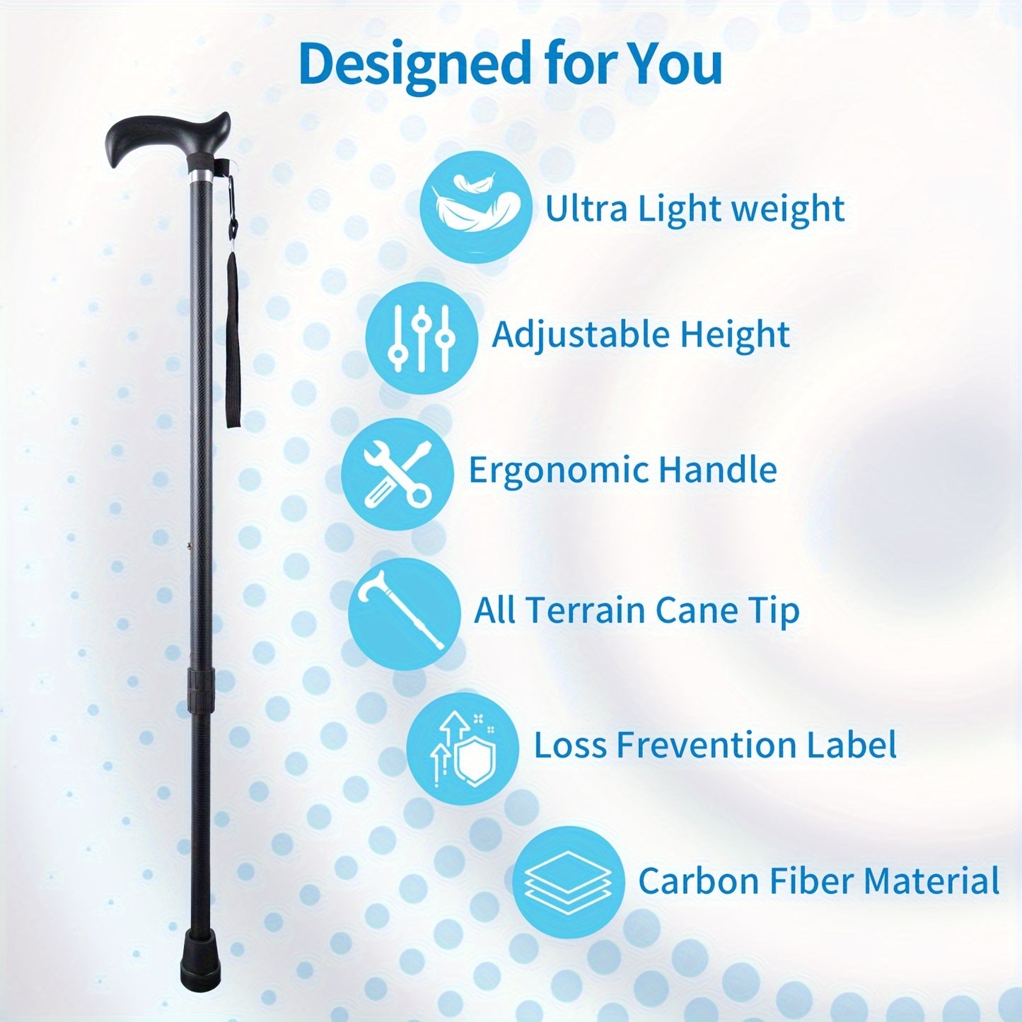 CarbonGlide | Carbon Walking Stick – Ultra-Lightweight & Height Adjustable