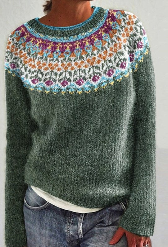 Amélie | Women's Sweater – Elegant Tribal Floral Design-2