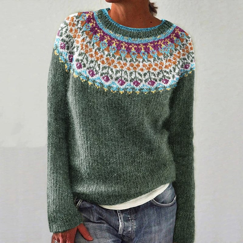 Amélie | Women's Sweater – Elegant Tribal Floral Design-1