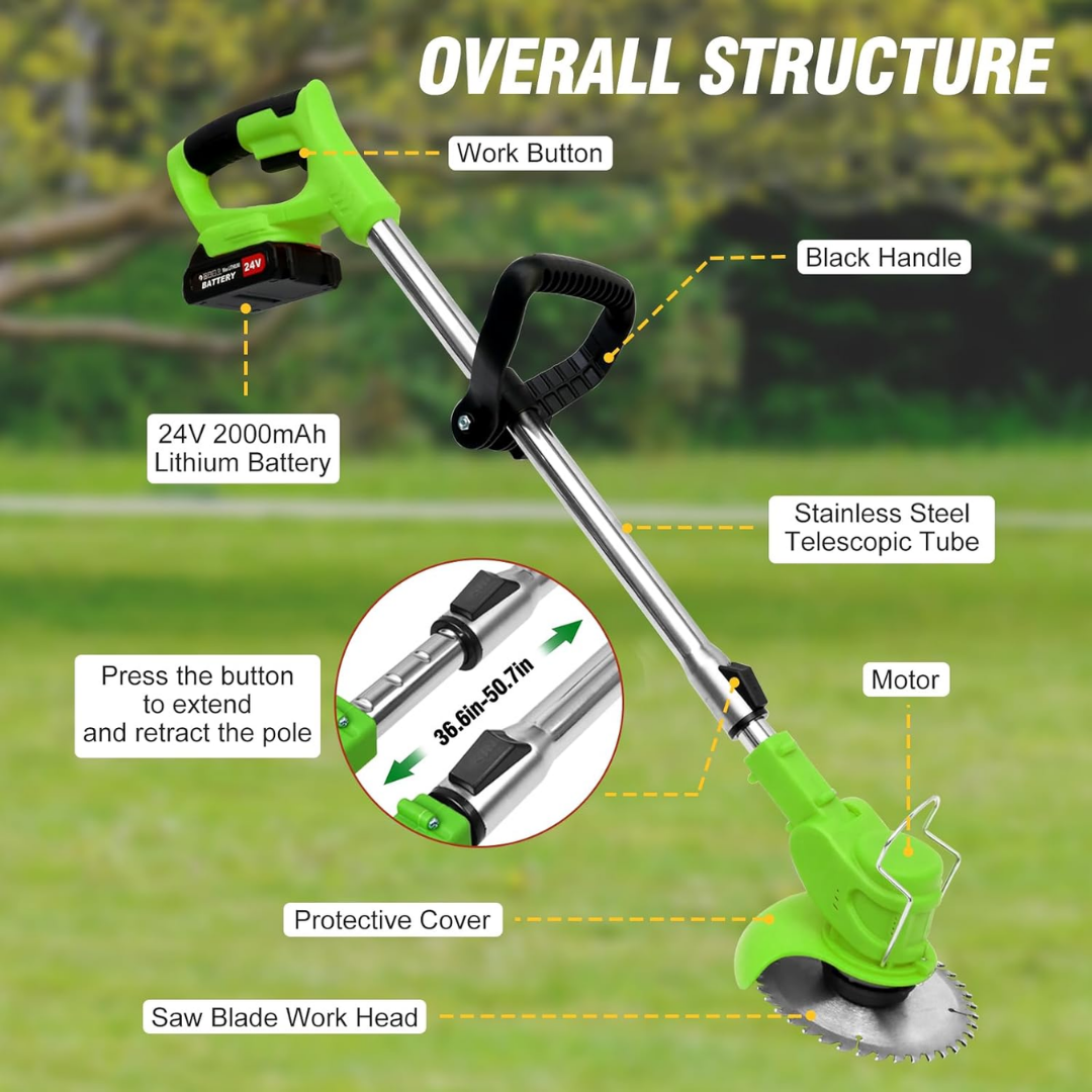 GeartTech | Powerful Electric Battery Operated Cordless Weed Eater