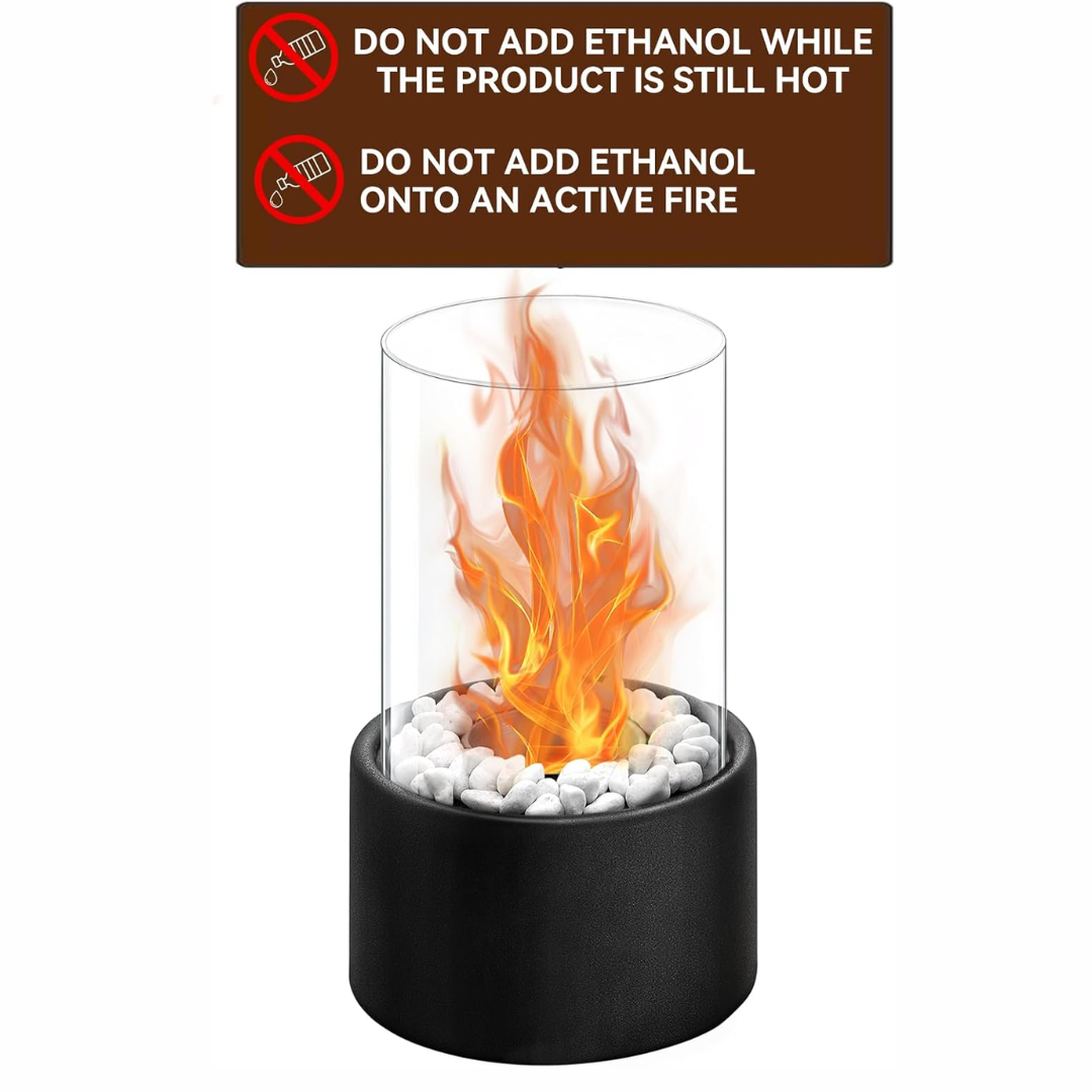 GlowEdge | Portable Glass Fireplace for Modern Indoor & Outdoor Ambience