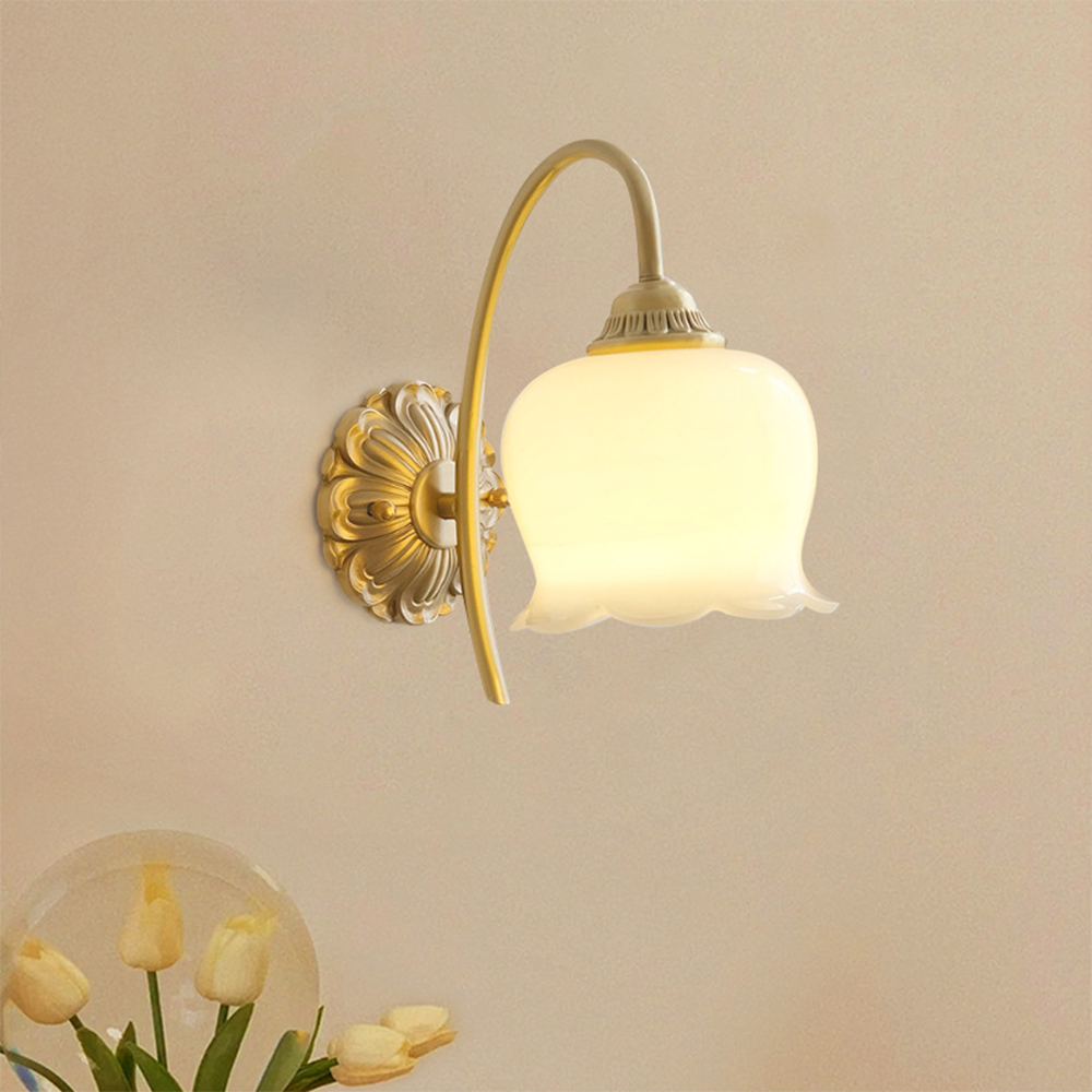 BlossomGlow | Elegant Copper Wall Light