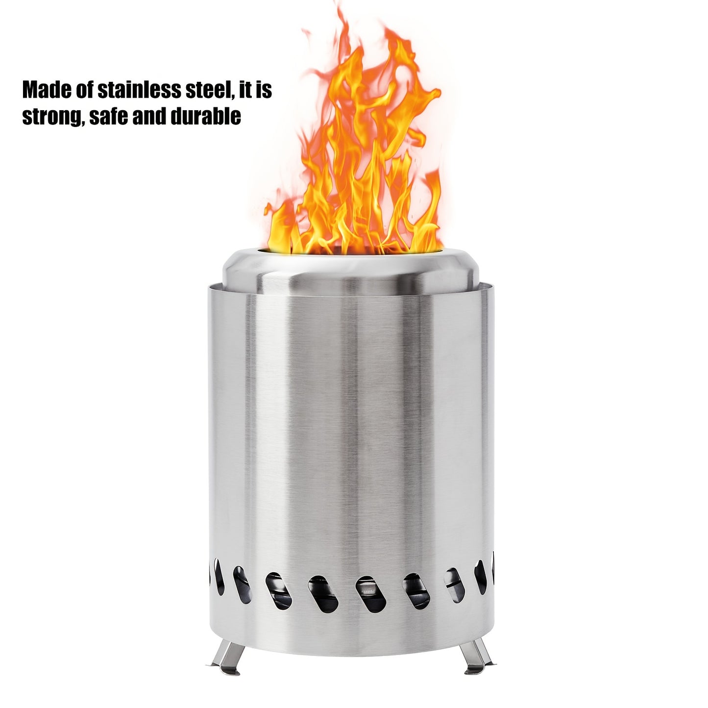 SteelGlow | Mini Fire Pit – Polished Stainless Steel Round Design