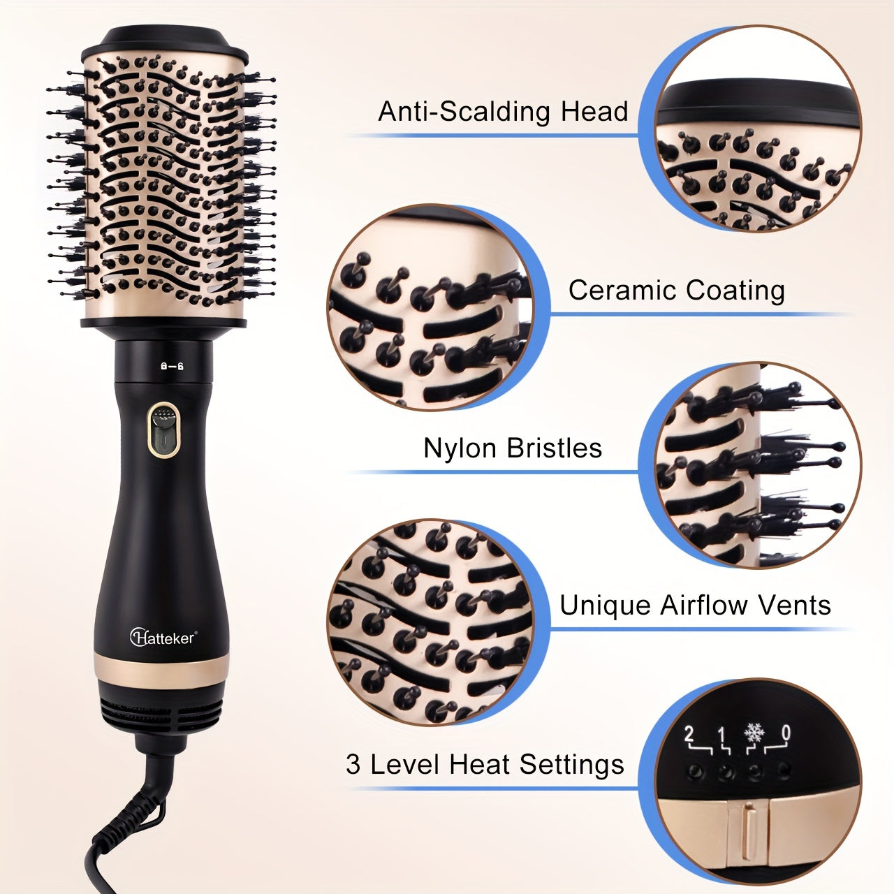 VivaComb | Electric Styling Comb – Fast 4-in-1 Drying & Smoothing Tool