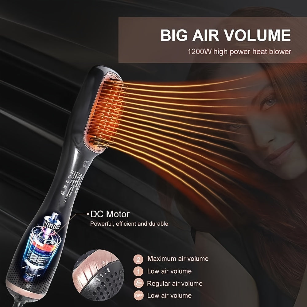 LuxeComb | Hot Air Brush – Dryer & Straightener with 1000W Power