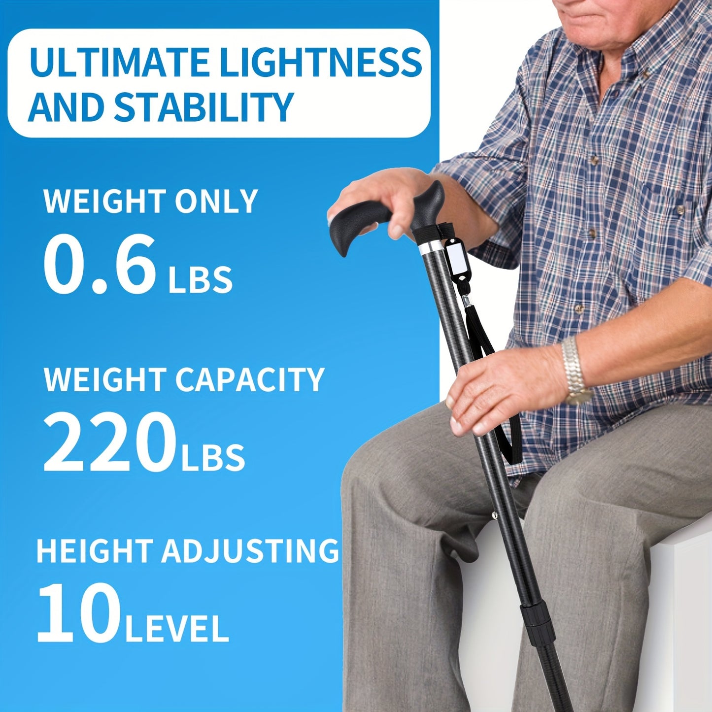 CarbonGlide | Carbon Walking Stick – Ultra-Lightweight & Height Adjustable