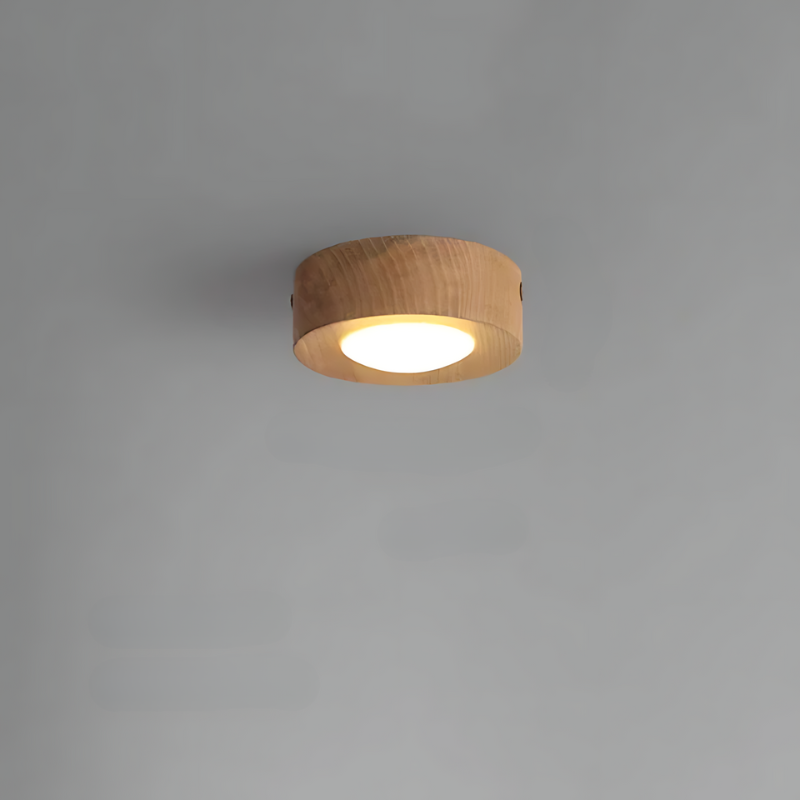 WoodAura | Walnut Ceiling Lamp with LED Spotlight