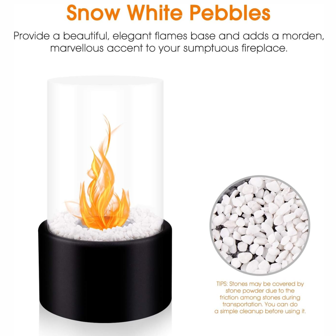 GlowEdge | Portable Glass Fireplace for Modern Indoor & Outdoor Ambience
