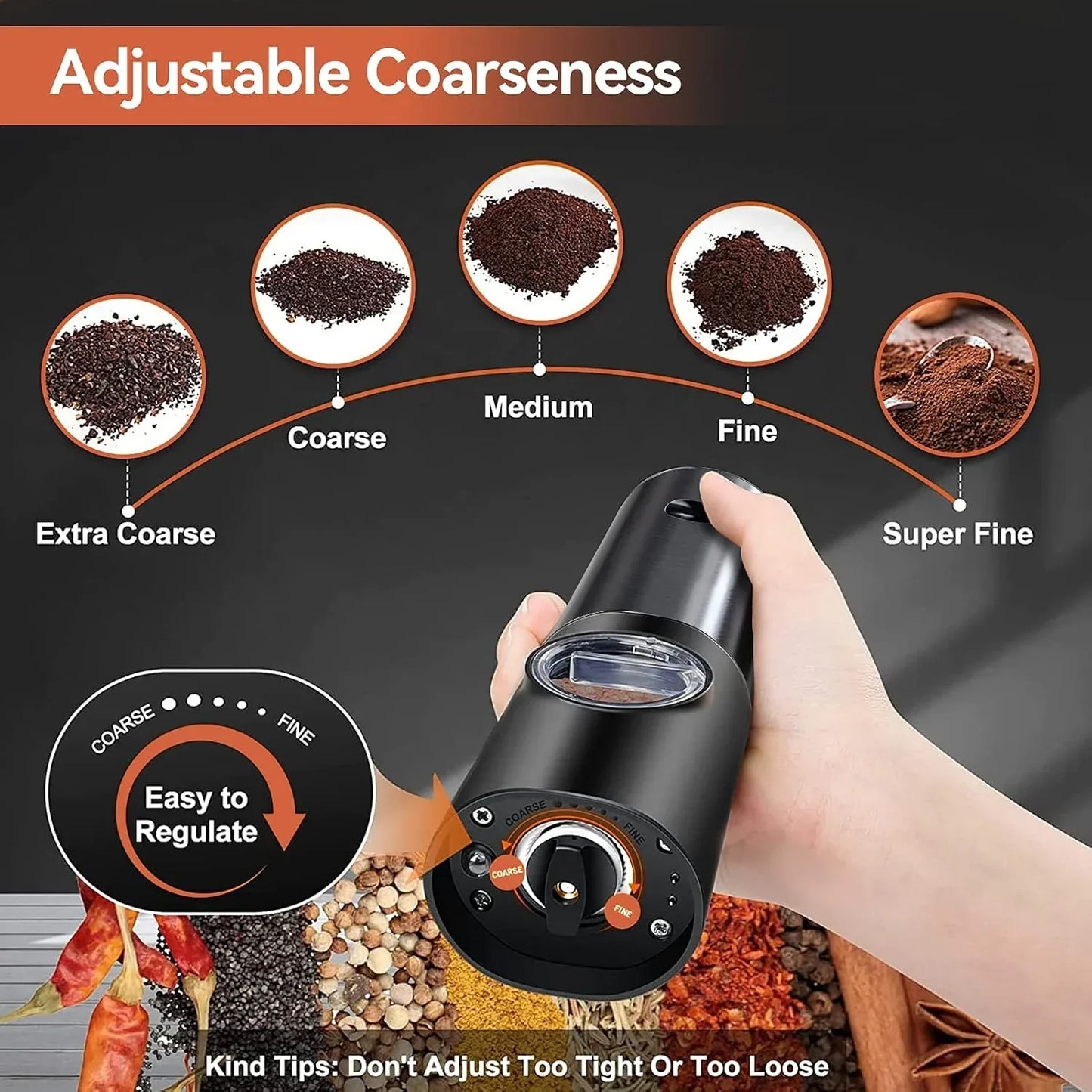 SpiceOne | Electric Mill with Rechargeable Battery & LED Light