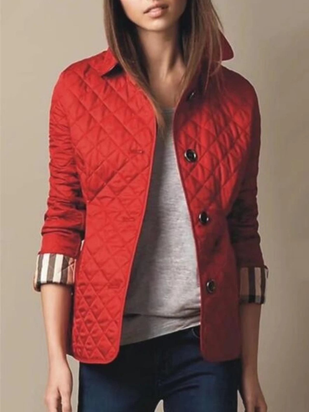 Cozy Women's Quilted Jacket with Elegant Turned-Down Collar - Winter Essential-5