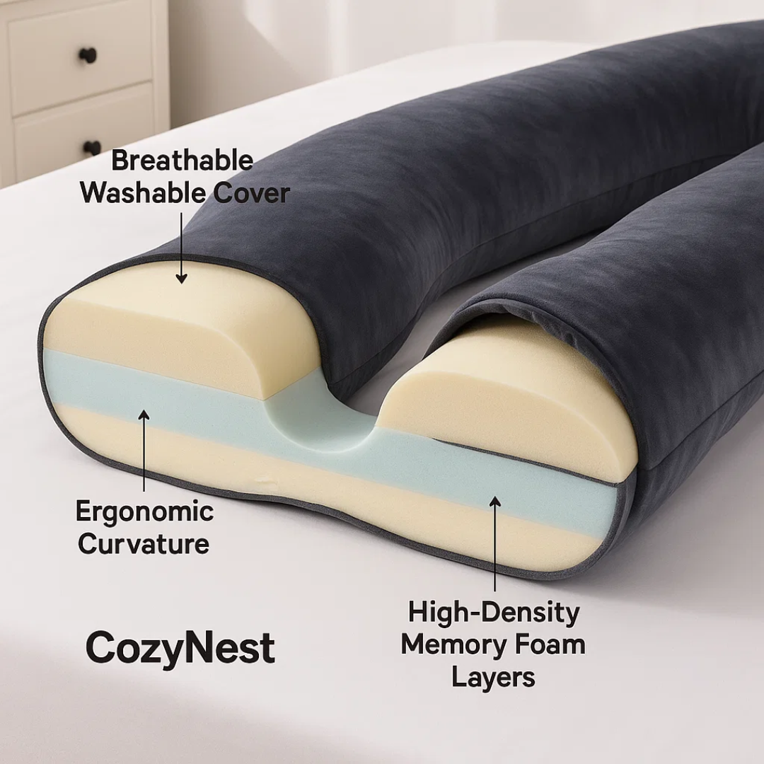 CozyNest | Orthopaedic Full-Body Pillow for Restorative Sleep