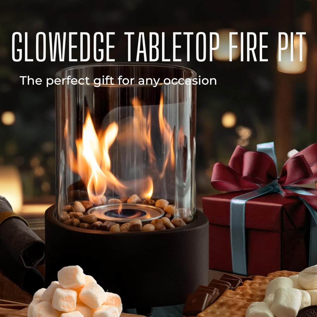 GlowEdge | Portable Glass Fireplace for Modern Indoor & Outdoor Ambience