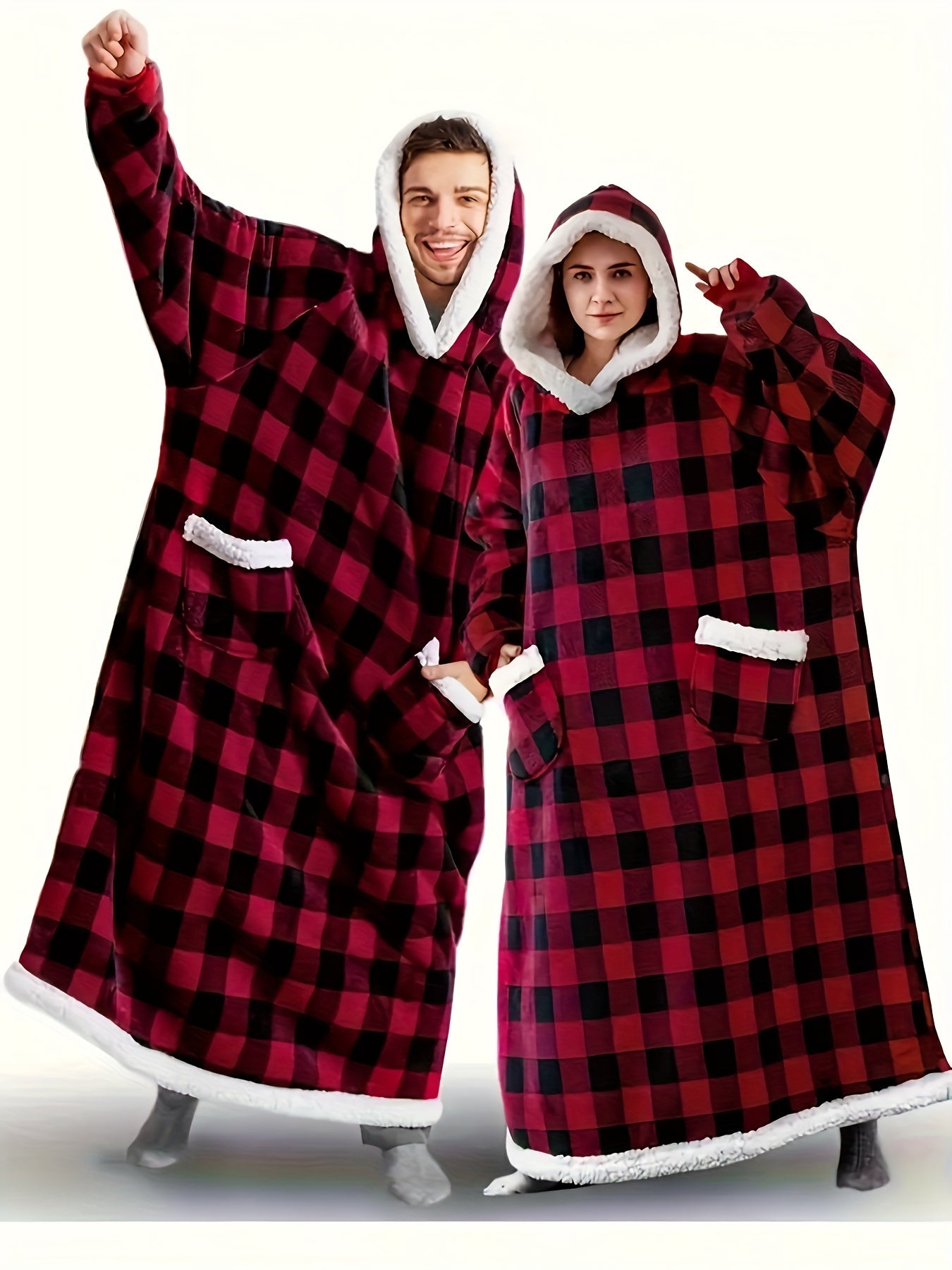LoungeMate | Men’s Hooded Robe – Warm Flannel & Cosy Plaid