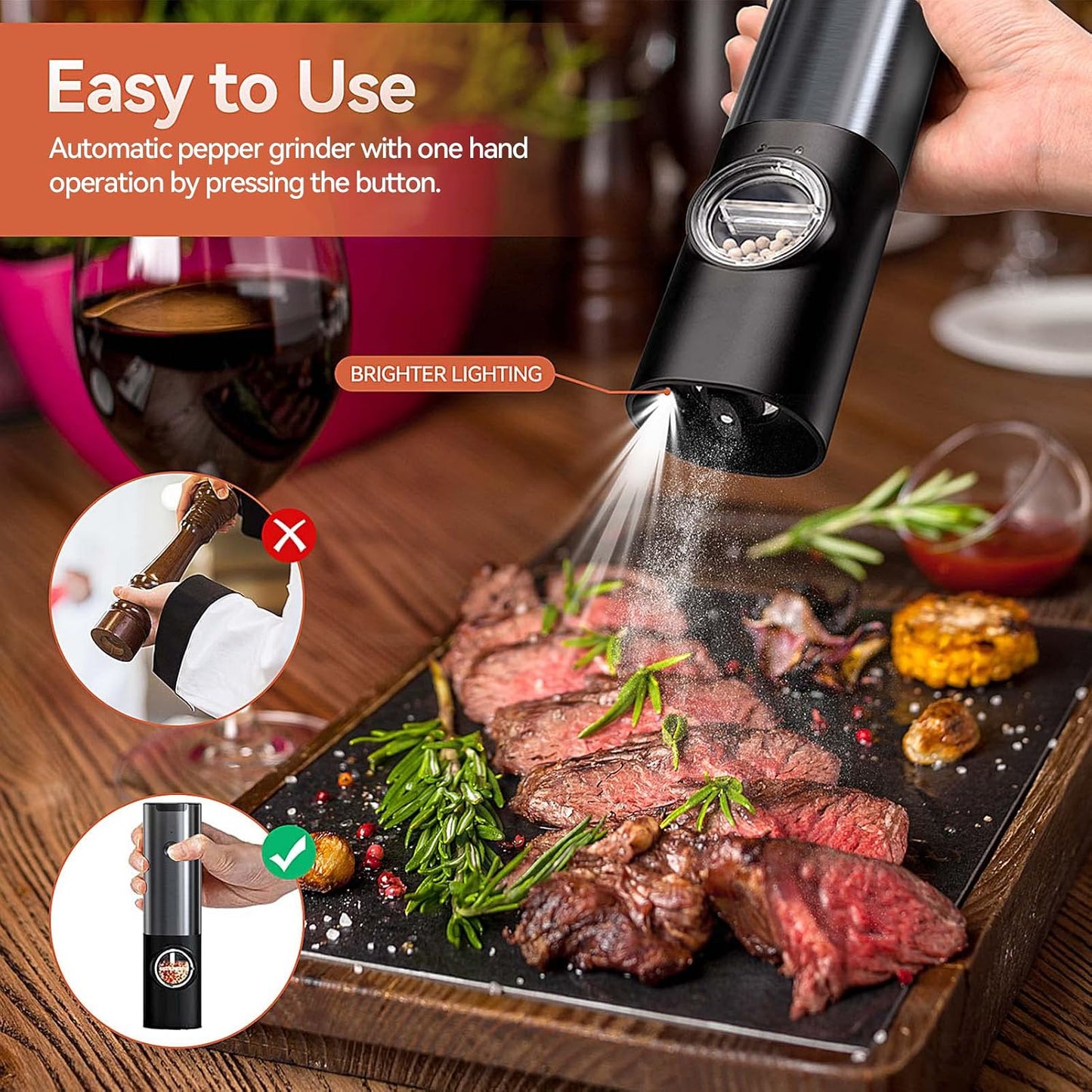 SpiceOne | Electric Mill with Rechargeable Battery & LED Light