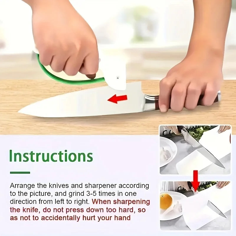 SliceTune | Compact Manual Knife Sharpener for Kitchen and Garden Tools