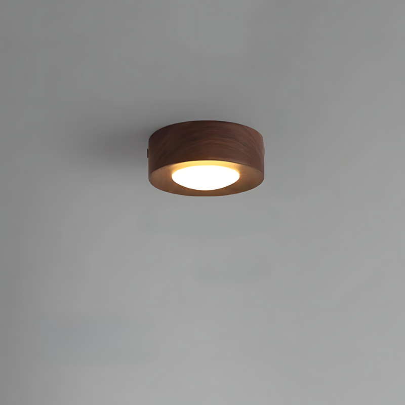 WoodAura | Walnut Ceiling Lamp with LED Spotlight