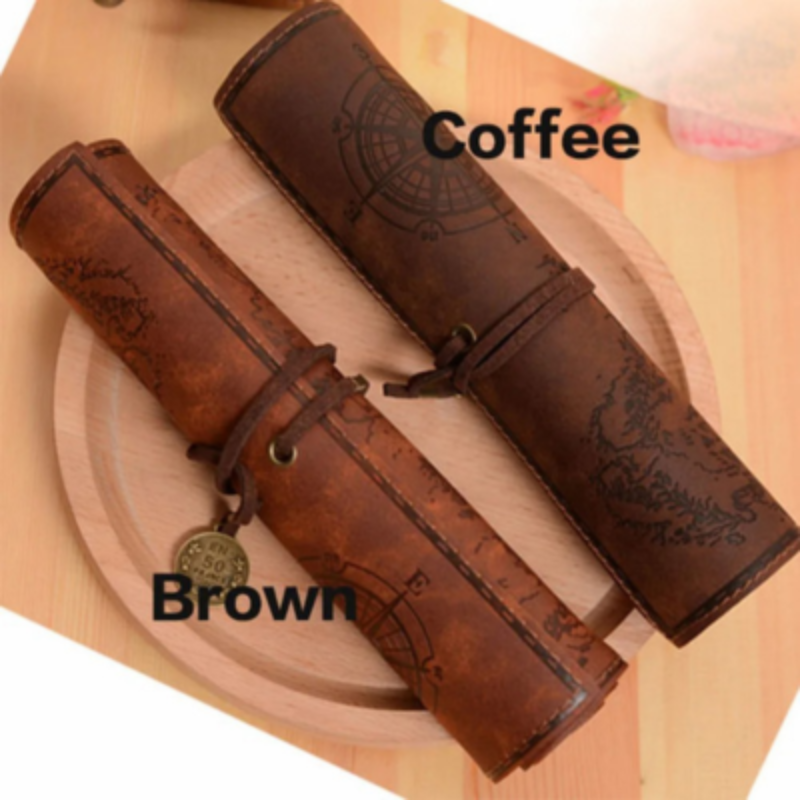 MapRoll | Vintage Leather Pencil Case