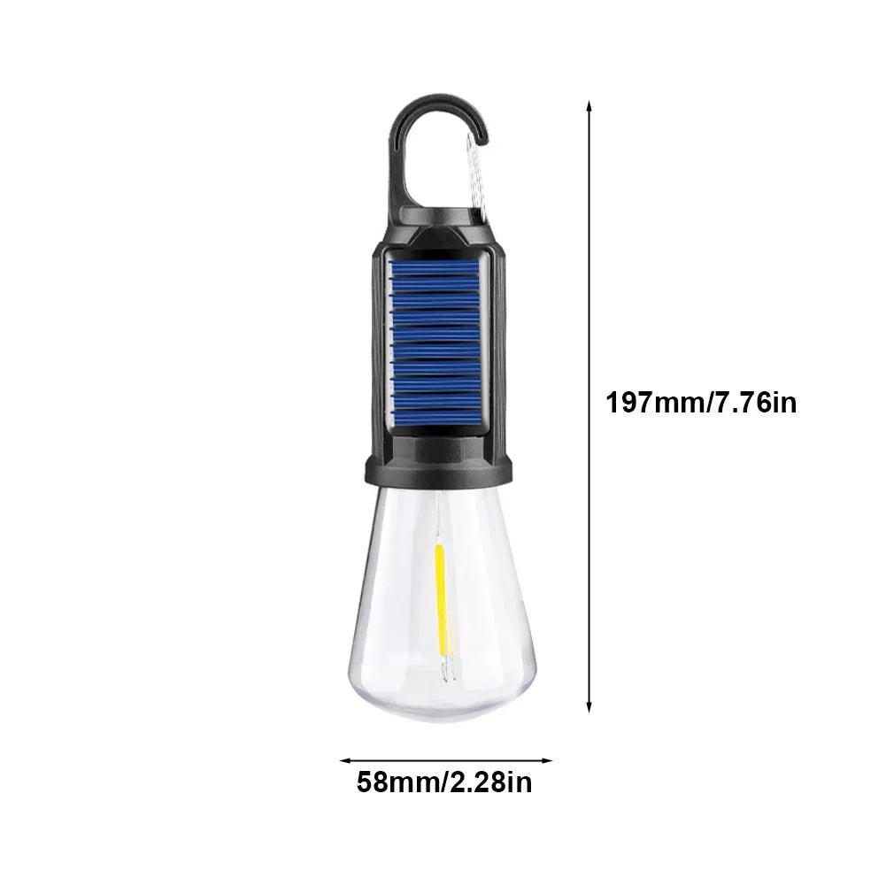 CampGlow | Solar-Powered Rechargeable Camping Lantern with Hook