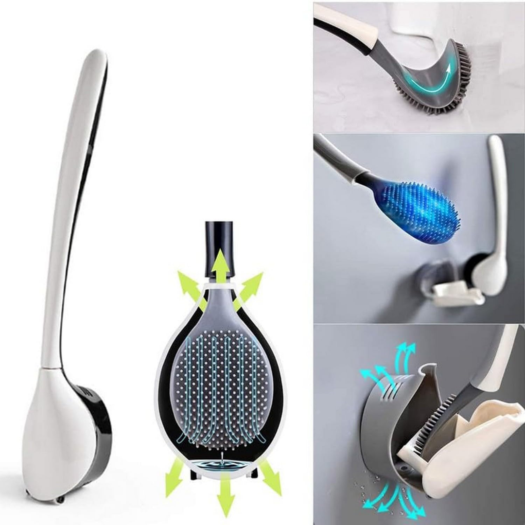 PureBrush | Elegant Toilet Brush with Antibacterial Silicone Head