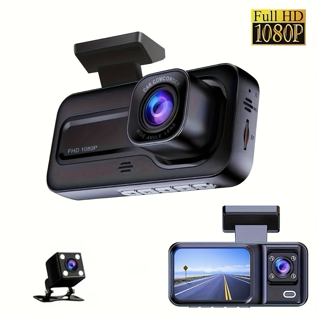 TriCam | 1080P Dash Cam – Front, Cabin & Rear Recording