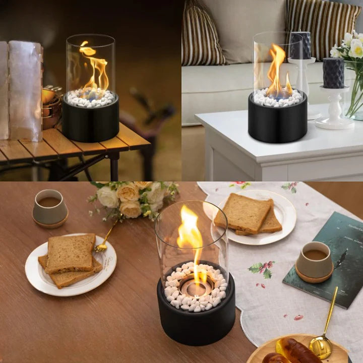 GlowEdge | Portable Glass Fireplace for Modern Indoor & Outdoor Ambience