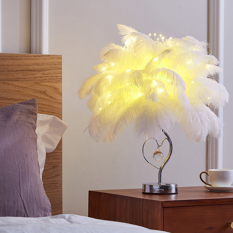 FeatherLite | Crystal Feather Table Lamp
