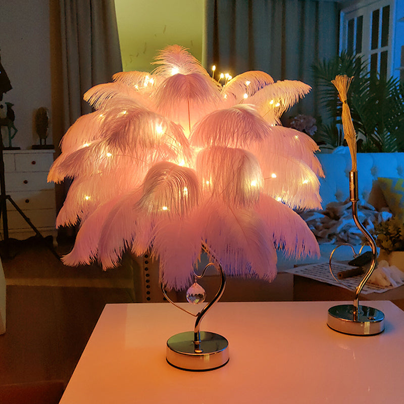 FeatherLite | Crystal Feather Table Lamp