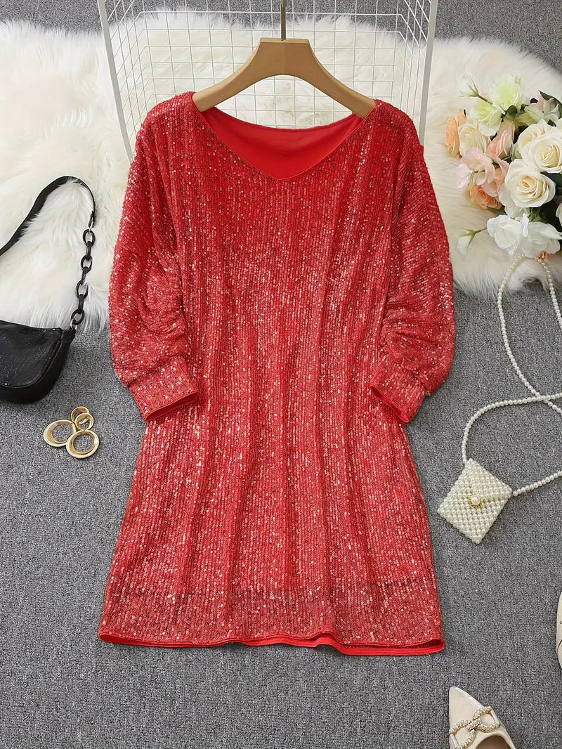 Vivienne | Elegant Contrast Sequin Sparkle | Women’s Fashion