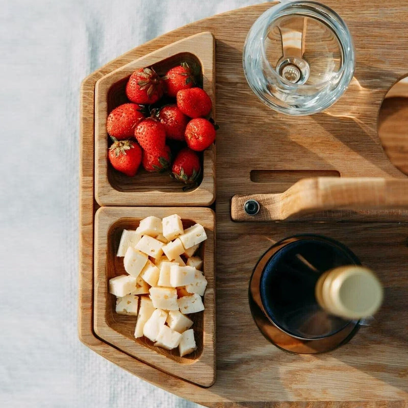 WineNest | Portable Wooden Picnic Wine Table