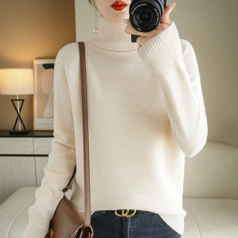 Variant image for Cozy Cashmere White Jumper for Women - Stylish Ladies Knitwear Essential-26
