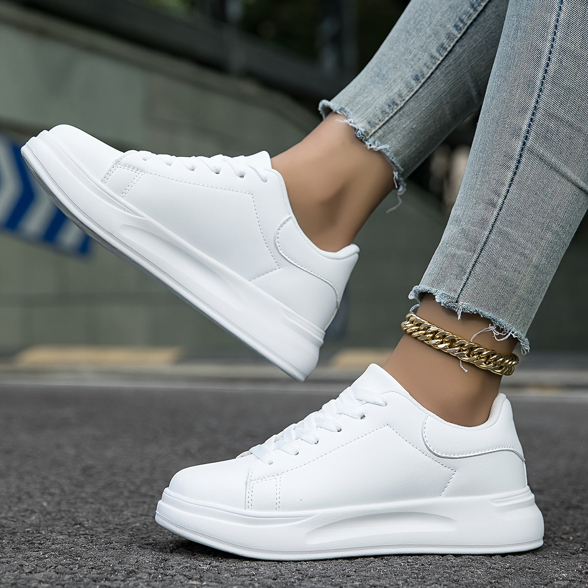 Noelle | Minimalist Everyday White Trainers | Women