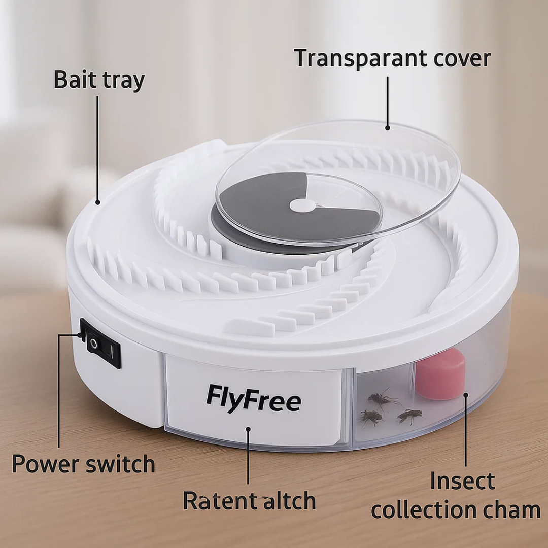 BuzzOff | Silent Fly Trap – Eco‑Friendly, Non‑Toxic Insect Catcher