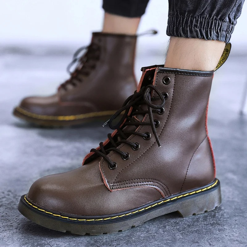 Variant image for Stylish Men's Lace-Up Vegan Leather Shoes With Warm Inner Lining for Winter-31