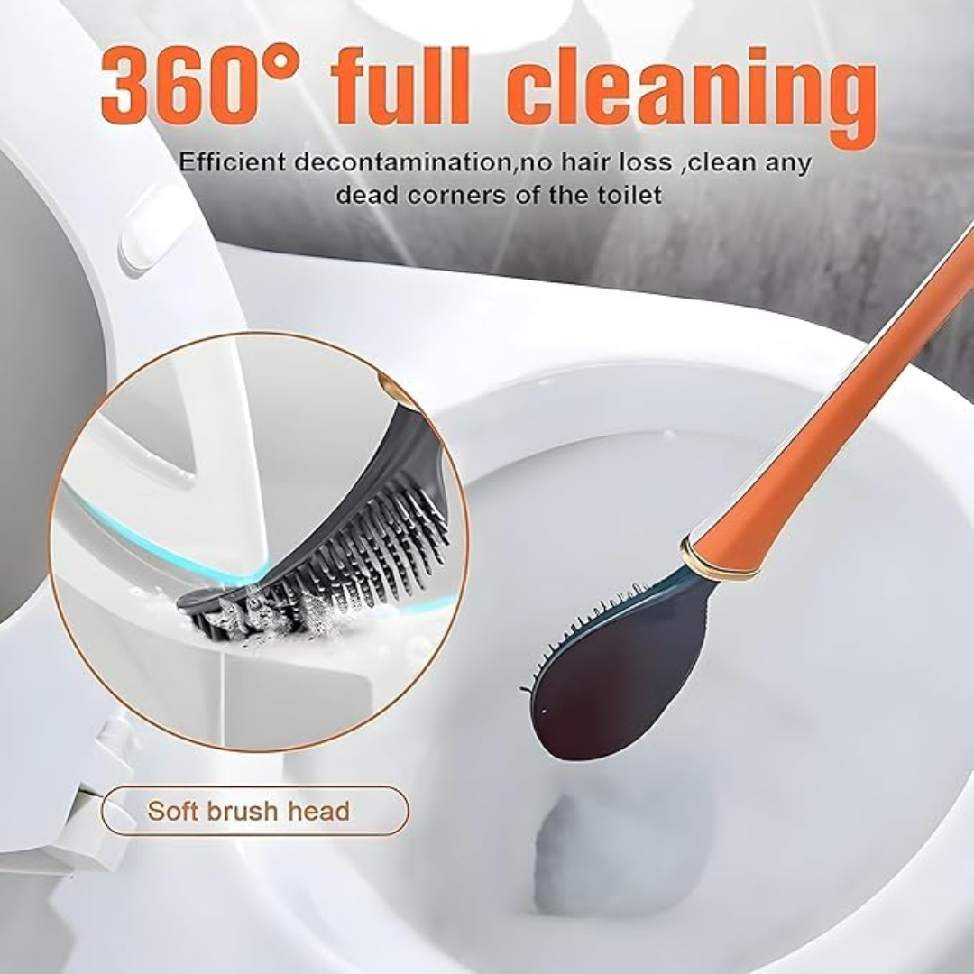 PureBrush | Elegant Toilet Brush with Antibacterial Silicone Head