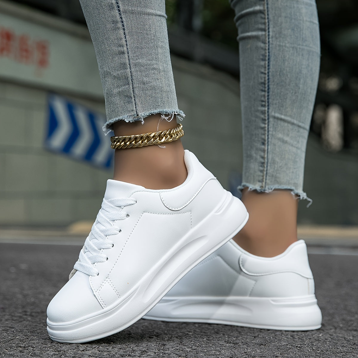 Noelle | Minimalist Everyday White Trainers | Women