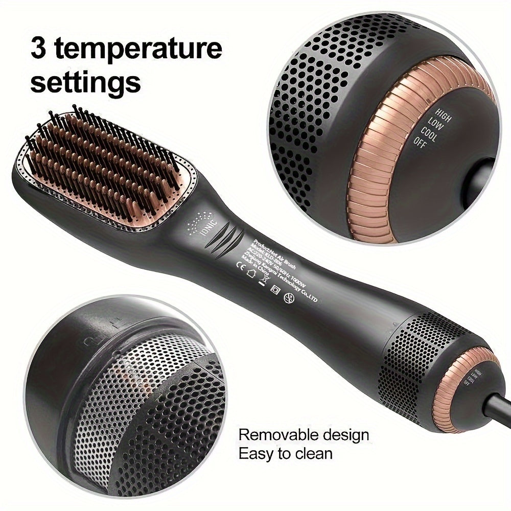 LuxeComb | Hot Air Brush – Dryer & Straightener with 1000W Power