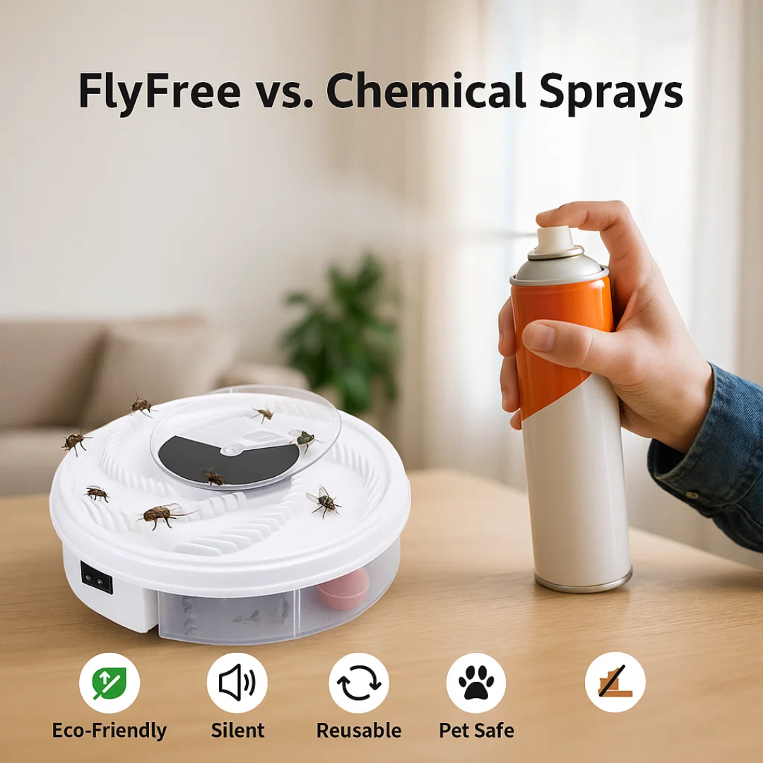 BuzzOff | Silent Fly Trap – Eco‑Friendly, Non‑Toxic Insect Catcher