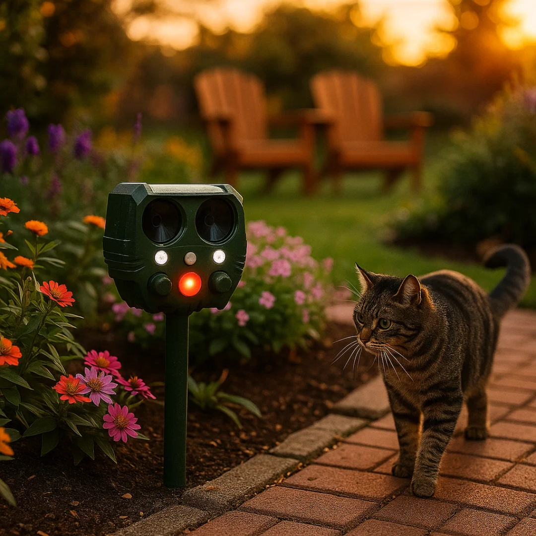 UltraSonic | Repellent Ultrasonic and Noise Sonar Deterrent for Cat, Fox, Rat, Squirrel and Dog
