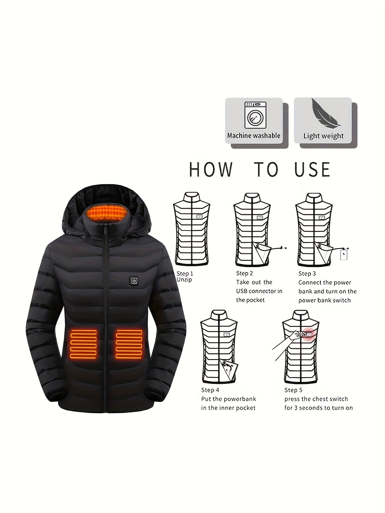 Zara | Women’s Heated Jacket – USB Rechargeable & Lightweight