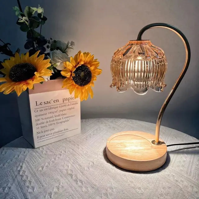 FloralGlass | Elegant Glass Stone Table Lamp
